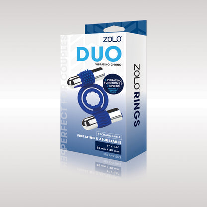 Zolo Rechargebale Duo Vibrating C-Ring packaging