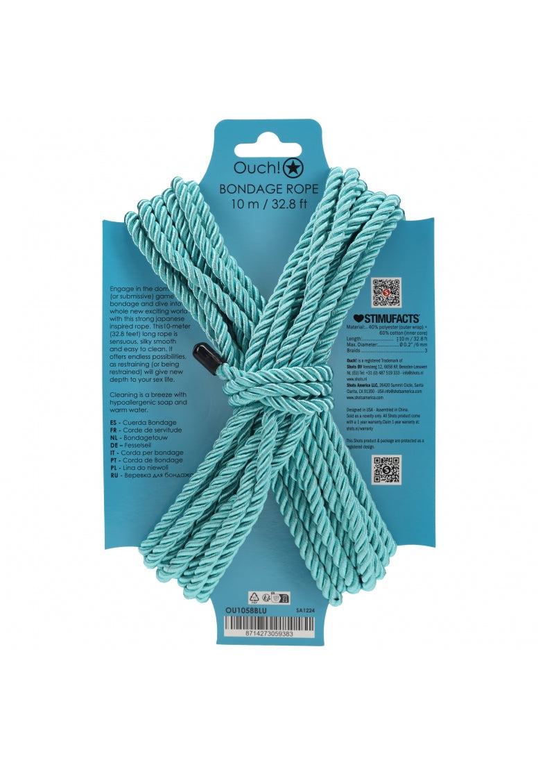 Ouch! - Bondage Rope - 10 Meter - Nylon - Blue