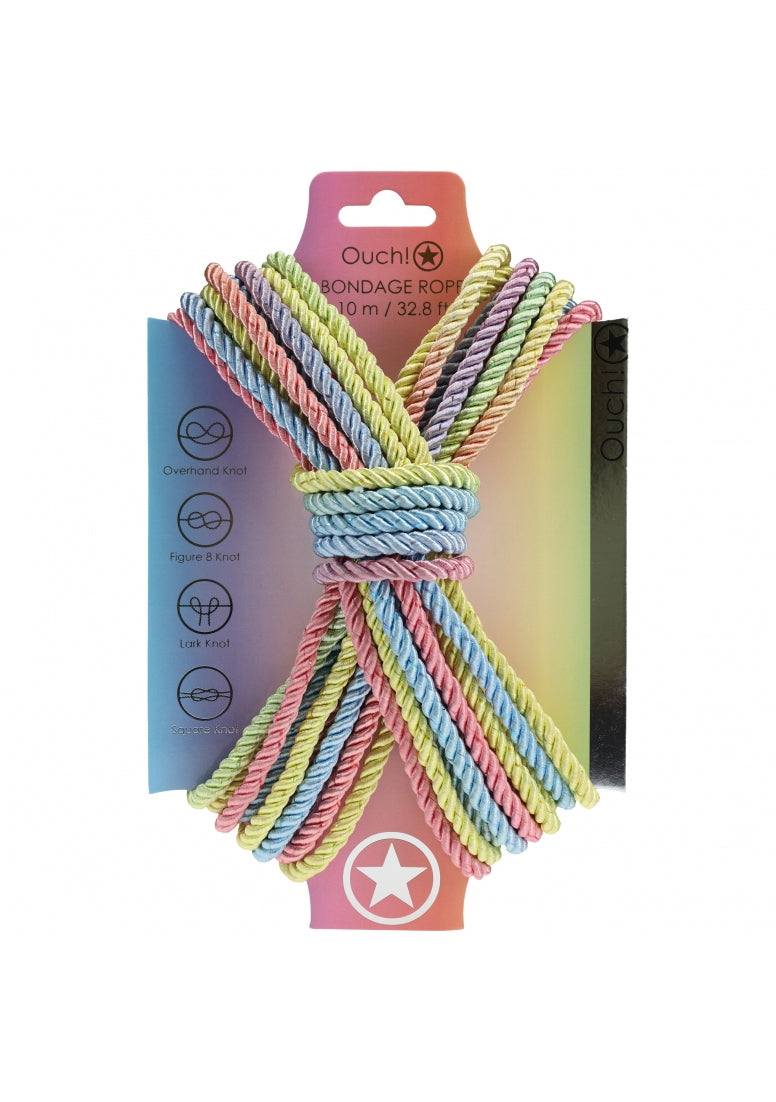 Ouch! - Bondage Rope - 10 Meter - Nylon - Multicolor Pastel