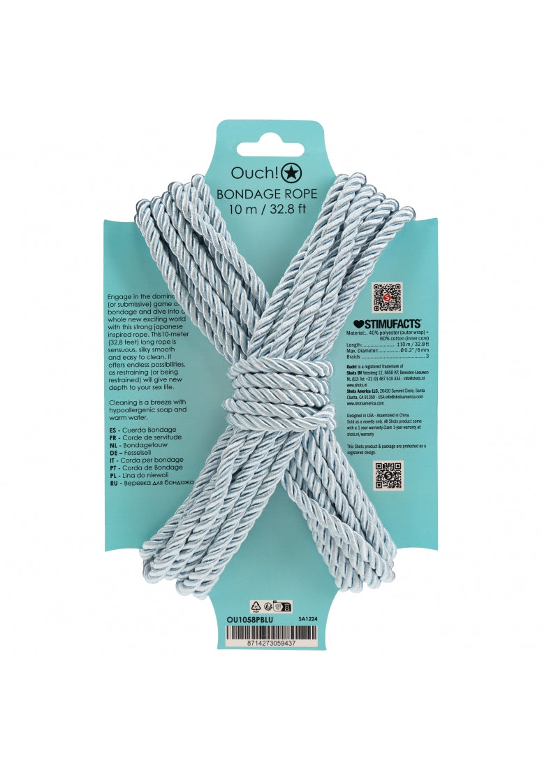 Ouch! - Bondage Rope - 10 Meter - Nylon - Powder Blue