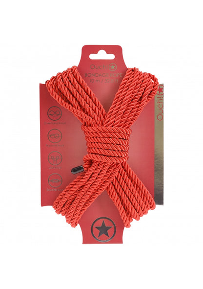 Ouch! - Bondage Rope - 10 Meter - Nylon - Red