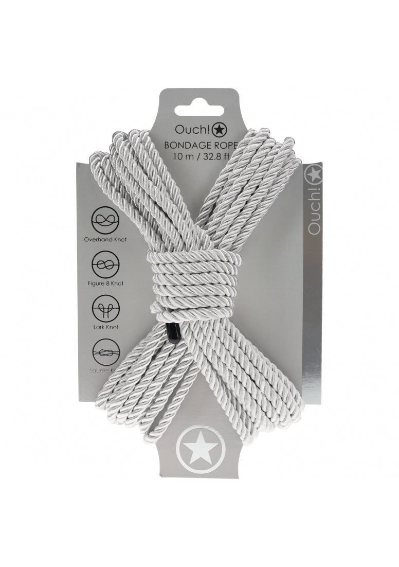 Ouch! - Bondage Rope - 10 Meter - Nylon - Silver