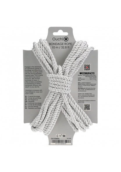 Ouch! - Bondage Rope - 10 Meter - Nylon - Silver