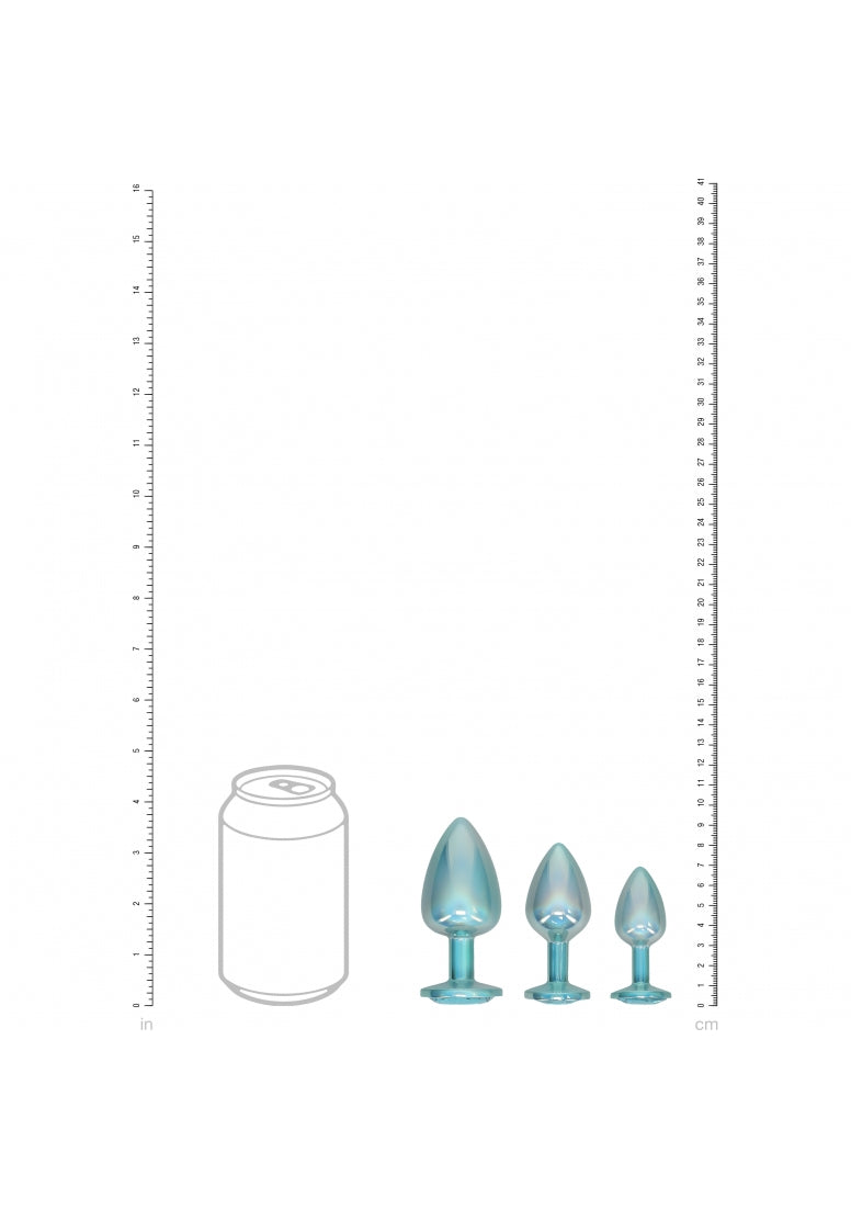 Ouch! - Paris Collection - Metal Anal Plug Set - Blue