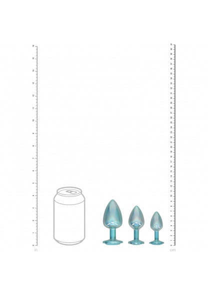 Ouch! - Paris Collection - Metal Anal Plug Set - Blue