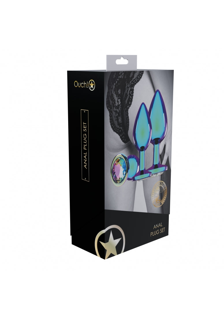 Ouch! - Venice Collection - Metal Anal Plug Set - Iridescent
