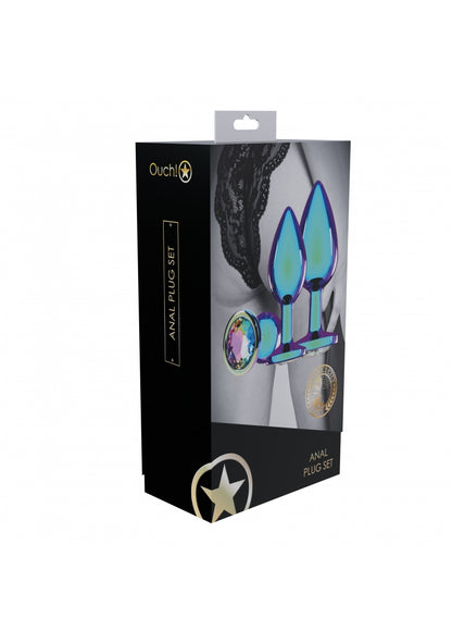 Ouch! - Venice Collection - Metal Anal Plug Set - Iridescent