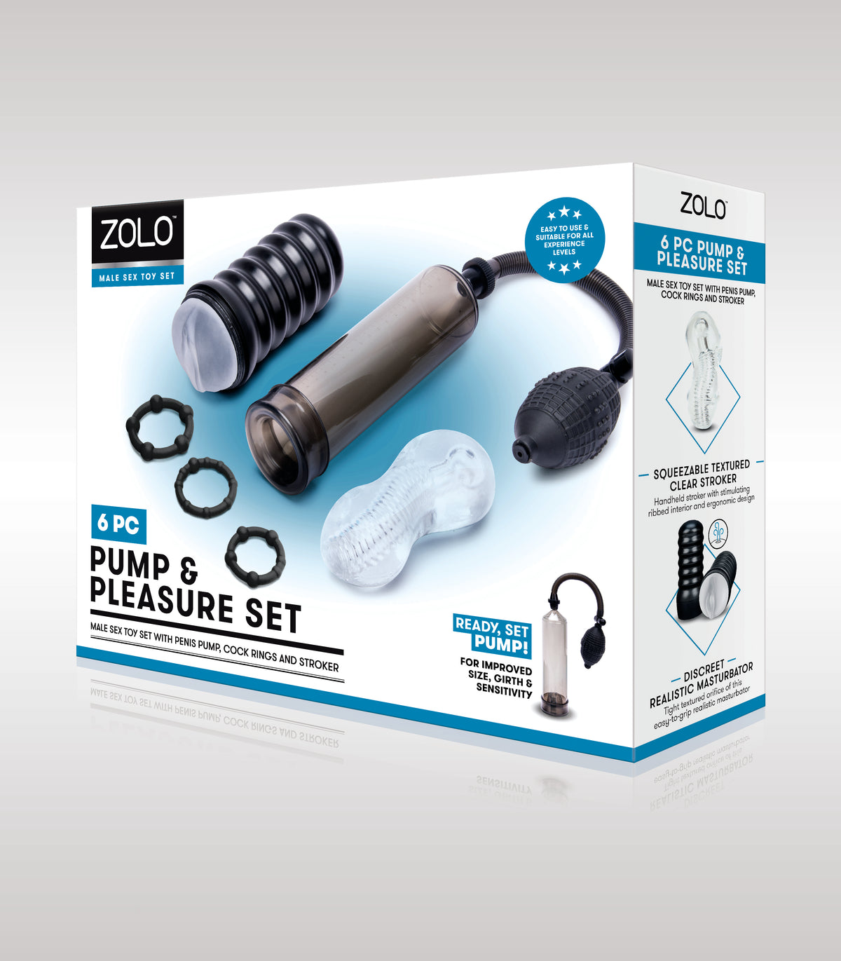 ZOLO 6 PUMP & PLEASURE SET packaging