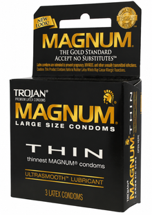 Trojan Condom Magnum Thin Large Size Lubricated 3 Pack