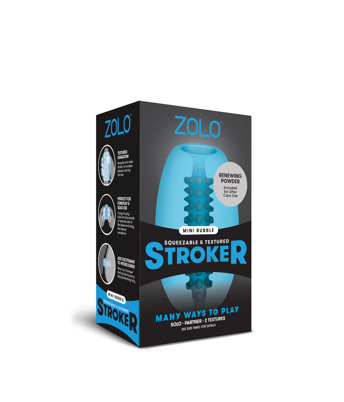 ZOLO Mini Stroker Dome Blue packaging