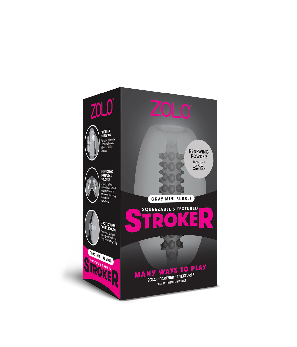 ZOLO Mini Stroker Dome Grey packaging