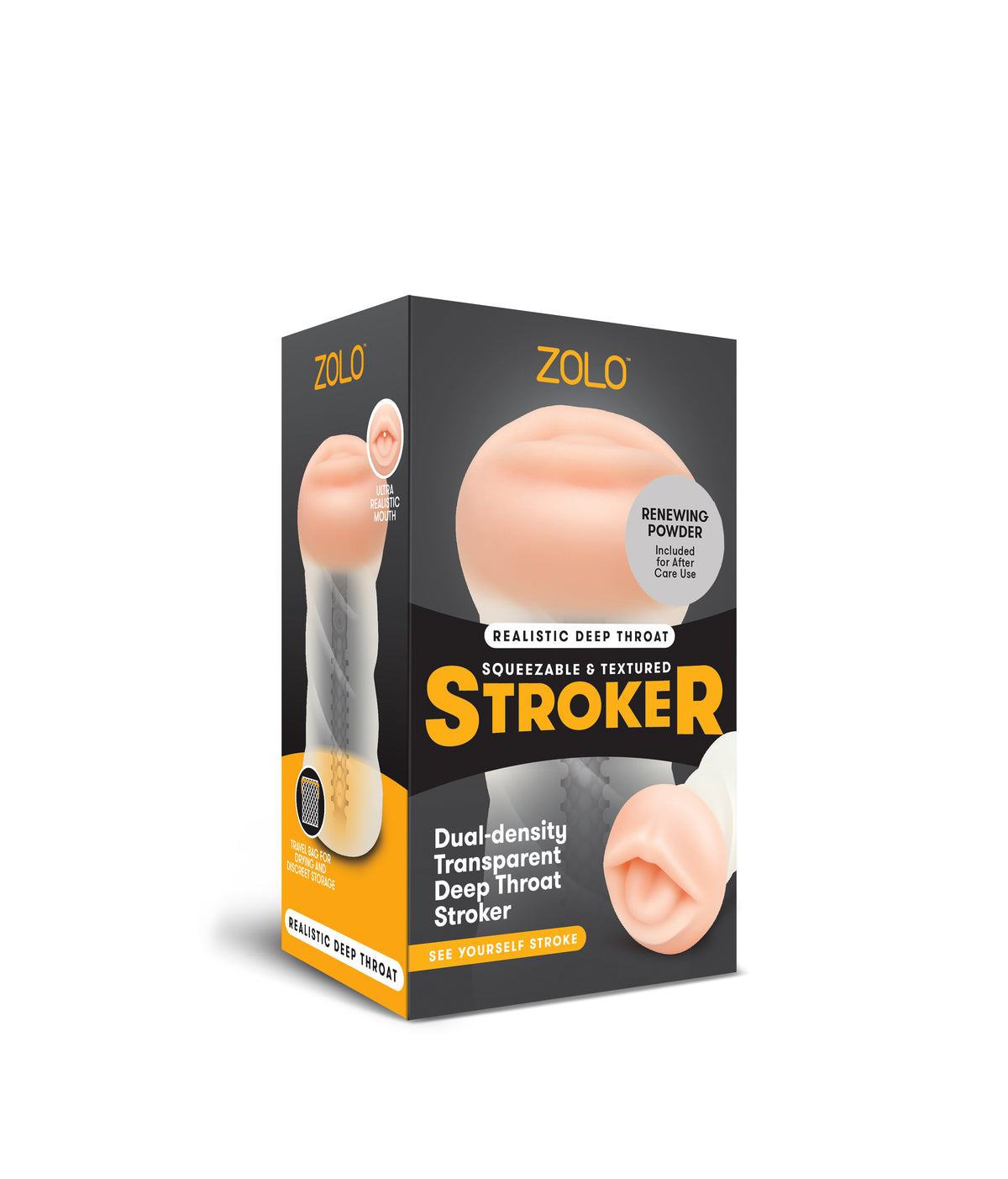 ZOLO Male Masturbator Clear Deep Throat packaging