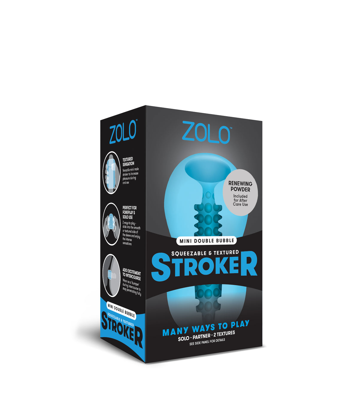 ZOLO Mini Stroker Blue packaging